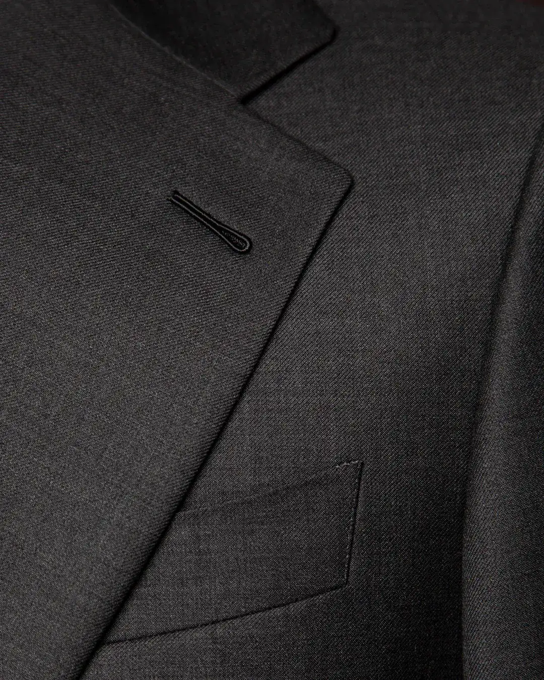 Notch Lapel Charcoal Grey Color Suit