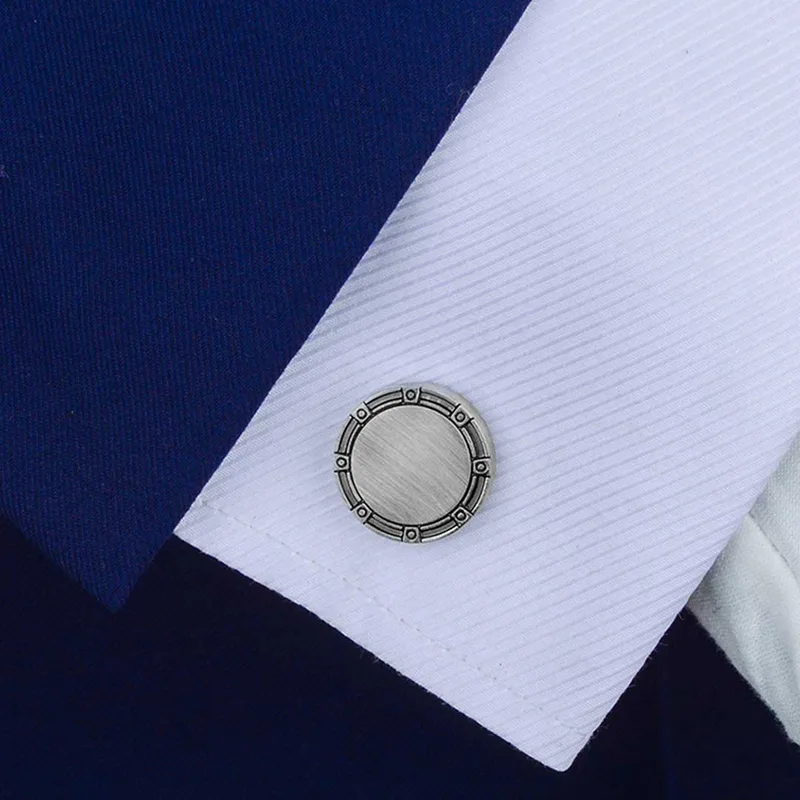 Steel Silver-Plated Textured Cufflink Steel Silver-Plated Textured Cufflink